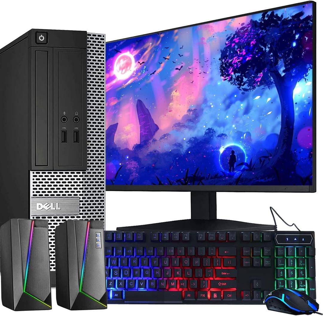 Dell OptiPlex Computer Desktop PC, Intel Core i5 3rd Gen 3.2 GHz, 16GB RAM, 2TB HDD, New 22 Inch LED Monitor, RGB Keyboard and Mouse, WiFi, Windows 11 Pro 