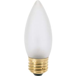 Satco 04742 40B10/FAN/F Incandescent Light Bulb; 40 watt; 20 Volt; B10; Medium Screw (E26) Base; 2,700K, Warm White; Dimmable; 12 Frosted Bulbs