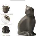 Pet Urns for Cats, Elegant Ceramics Keepsake for Pet Ashes, Small Brown Memorial Box with Seal Kit(10lbs)