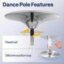 VIVOHOME Professional Spinning Dancing Pole, 45mm Portable Dance Pole for Home Fitness, Large