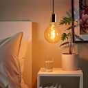 OMED G125/G40 Large Light Edison LED Vintage Bulb E26,Oversized Globe Dimmable Amber Glass Light Bulbs 2200K Warm White,Big Antique Round Lightbulb 6W Perfect for Pendant Lights, Floor Lamps 1 Pack