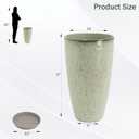 Neoaider Set of 2 Lightweight Ceramic-Look Tall Planter, 21 inch Large Plastic Planter with Drain Hole & Saucers, Large Outdoor Planters for Porch, Garden, Patio, Balcony(Drip Glaze)