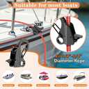 Boat Anchor Hook+Marine Hook Loop,Stainless Steel Anchor Hook,Boat Anchor Hook Sliding Hook,Knotless Anchor,Boat Anchor Hook Clip for Speedboats,3/8"-5/8" Rope (Black)