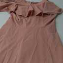 Bbonlinedress Womens Off The Shoulder Cocktail Dress, Formal Wedding Guest Prom Party Homecoming Graduation A-line Midi Dress (Blush) L
