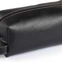 Londo Leather Cosmetic Makeup Pouch & Travel Watch Box. High Quality Stylish Durable Protective Storage Organizer for Toiletries & Versatile Accessories (Black)