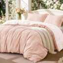 Love's cabin Dusty Rose Pink King Size Comforter Set - King Comforter Set, 3 Pieces Cute Floral Bedding Sets for All Seasons,1 Soft Reversible Botanical Flowers Comforter and 2 Pillow Shams