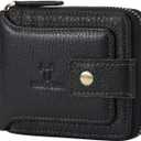 Zipper Wallet Men RFID Blocking Leather Bifold Wallets For Men - Flap ID Window Zip Coin Pocket Mens Zipper Wallets - Big Capacity Credit Card Travel Wallet (Black)