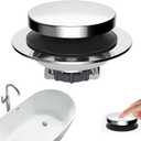 Hibbent 3 in 1 Metal Bathtub Drain Stopper, Universal Pop Up Tub Stopper, Bathtub Drain Hair Catcher, Removable Filter Basket, Anti-Clogging Drain Plug for 1.5''~2.4'' Drain, Brass Bullet Core, Chrome