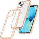 TAURI 5 In 1 For Iphone 13 Case Rose Gold, [Military-Grade Drop Protection] Slim Shockproof Phone Lanyard Case 6.1 Inch