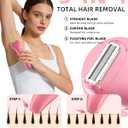 Ufree Bikini Trimmer Electric Razors for Women, Rechargeable Pubic Hair Trimmer Electric Shaver for Legs Body Hair, Bikini Shaver IPX7 Waterproof, Rose Red