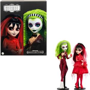 Monster High Skullector Beetlejuice Beetlejuice Doll 2-Pack, Collectible Betelgeuse and Lydia Deetz Set with Accessories and Displayable Packaging