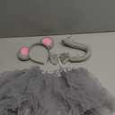 Kirei Sui Kids Girls Child Gray White Mouse Ears Headband & Tutu Costume (One Size)