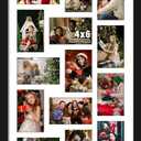 DUENPY 16x38 Collage Picture Frame 4x6 Collage Frame Displays twenty 4x6 inch Photos Horizontal Wall Mounting Display and Vertical Black