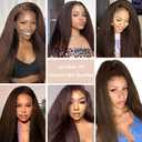 Leruikair Human Hair Bundles 26 28 30 Inch Kinky Yaki Wave Human Hair Bundles Chocolate Brown Color 4 Unprocessed Brazilian Soft Quick Weave Hair for Black Women