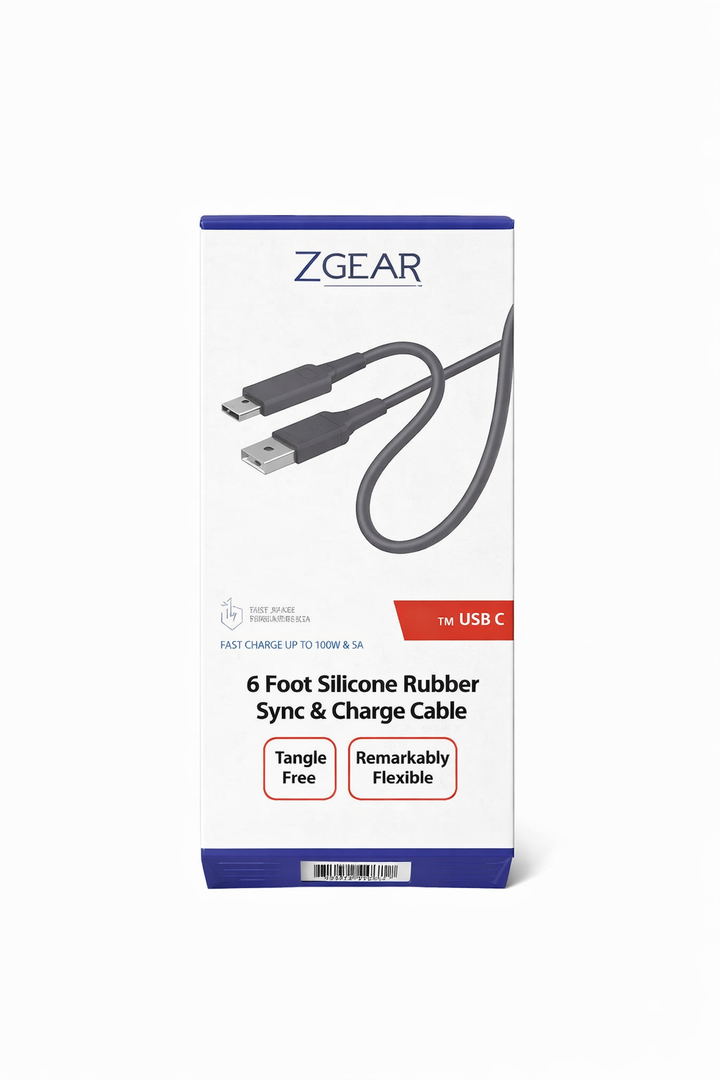 ZGEAR 6 Foot Silicone Rubber Sync & Charge Cable