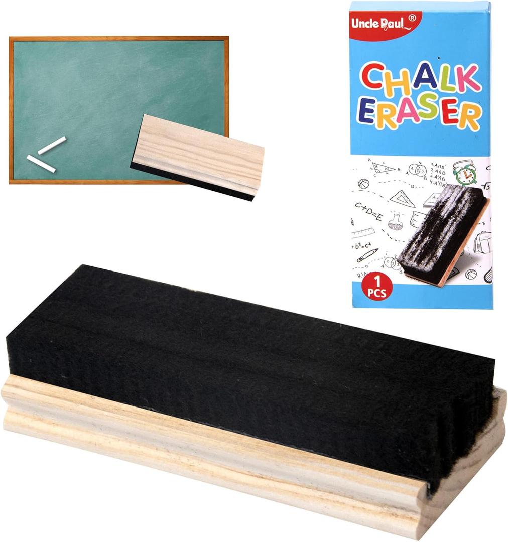 Chalkboard Eraser - Campus Style Pine Wood Blackboard Cleaner Engravable College Styled DIY Gift (1 Pcs)
