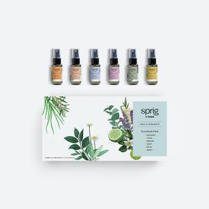 SPRIG BY KOHLER Body & Linen Mist Variety Pack, 100% Natural Fragrance & Essiential Oils, for Linens, Clothing, or Skin - Six 1 oz scents