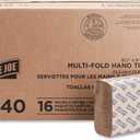 Genuine Joe GJO21040 Multifold Natural Towels (16 Packs, 250 per pack) (Kraft)