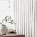 Beige White Pinch Pleated Linen Curtains 96 Inches Long 60 Inch Width Linen Blend Light Filtering Window Curtains 96 Inch for Living Room Bedroom Patio Pinch Pleat Drapes Hooks Rings 1 Panel 60Wx96L
