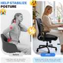 Ergonomic Seat Cushion, Office Chair Seat Cushions with L-Shaped Integrated Design, Memory Foam Orthopedic Cushion with Coccyx Hollow, Lumbar Support & Tailbone Pain Relief for Long Sitting (Grey)
