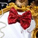 4 x Hair Clip with 5 inches Sequins Large Bow for Girls Toddler Hair Accessories Women Teens Babies Gifts - Red