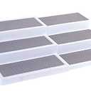 Oizeir 3–Tier Expandable Plastic Spice Rack - Adjustable Length, Stability with Non-Skid Shelf, Three Tiers for Easy Visibility, Organizer for Kitchen Cabinet, Pantry or Countertop, White/Grey