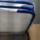 IRIS USA WeatherPro 60 Qt Storage Bins with Lids, 3 Pack, BPA-Free Plastic Gasket Box with Tight Latch and Seal, Stackable Nestable Tote Tub - Clear/Blue