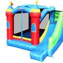 Bounceland Royal Palace Inflatable Bounce House, with Long Slide, Large Bouncing Area, Basketball Hoop and Sun Roof, 13 ft x 12 ft x 9 ft H, UL Strong Certified Blower, Castle Kids Party Theme