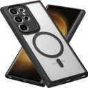 RALEAVO Magnetic for Samsung Galaxy S22 Ultra Case [Compatible with Magsafe] Slim Frosted Matte Cover Translucent Hard PC Back Military Drop Protection Phone Case for Girls&Boys,Black