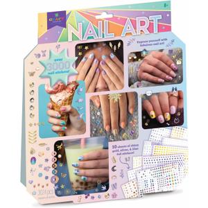 Craft-tastic  Nail Art  Over 3,000 Nail Stickers  Dinosaurs, Flowers, Butterflies, Geometric, Moon, Stars  for Ages 8+