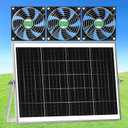 Solar Chicken Coop Fan 3 Kit, 25W Solar Powered Greenhouse Fan Outdoor Waterproof, Solar Exhaust & Intake Fans, Strong Airflow for Outside Shed Dog House Air Circulation Ventilation Cooling