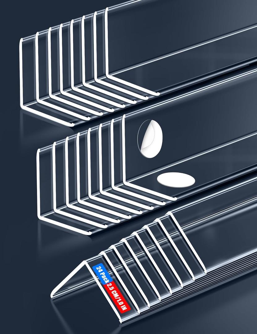 Clear Self-Adhesive Wall Corner ProtectorsCorner Guards & Edge Protector for Wall Door Frame Cabinet Baseboard & Door, Table, Stair (24, 40" X 1.0")