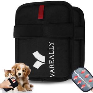 2 x Pet Hair Removal Glove Reusable Electrostatic Grooming Gloves for Dogs & Cats Pet Hair Removal Dog Hair Remover
