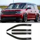 94079 Side Window Visors Wind Vent Deflector,4pcs Outside Mount Tape-On Nice Sun Rain Guards Set fit for 2009-2019 Ford Flex,Dark Smoke Window Shade