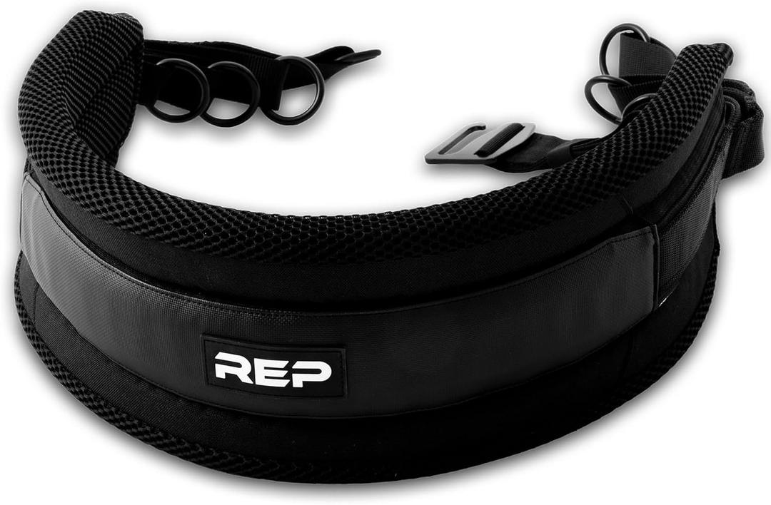 REP Fitness Hip Squat Belt | Strength Training Harness for Rack Attachment | Leg Workout Equipment for Men & Women | Dip Belt with O-Rings | Gym Accessories for Machines & Cable Systems | One Size