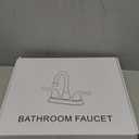 2 Handle Bathroom Faucet Black, 4 Inch Black Bathroom Sink Faucet Centerset with Lift Rod Drain Stopper and Supply Hoses, RV Bathroom Faucet 3 Holes, Matte Black Bathroom Faucet