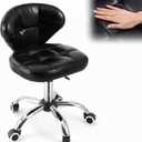 Sintuff Salon Nail Pedicure Stool Adjustable Hydraulic Pedicure Chair Soft Seat Cushiont with Back Support, Silent Rolling 360 Swivel Salon Furniture for Tattoo Facial Massage Spa Medical, 15.7-23.6 inch