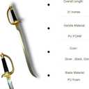 Set of Two 30-Inch Foam Pirate Cutlass Swords - Perfect for Cosplay, Roleplaying, and Halloween Costume Props. Safe and Durable Training Sword