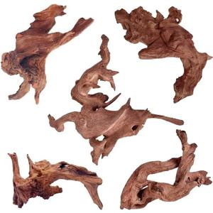 Jorewood Natural Small Aquarium Driftwood for Fish Tanks & Reptile Terrariums  100% Safe Fish Tank Decorations, Unique Twisted Branches 5-Piece 4-8 Inch Low Tannin, Easy to Sink