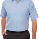 Van Heusen Men's BIG FIT Short Sleeve Dress Shirts Poplin Solid (Big and Tall) Size: 17.5