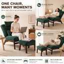 GEMBED Accent Chair with Ottoman Adjustable Backrest, Comfy Lounge Chair Single Sofa with Headrest Lumbar Pillow, Reading Chair with Footrest for Bedroom, Living Room, Green