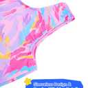 Nymphperi Girls Gymnastics Leotards 2t 3t Toddler Shiny Blue Pink Strips Tank Biketards Sleeveless Breathable Dance Unitards