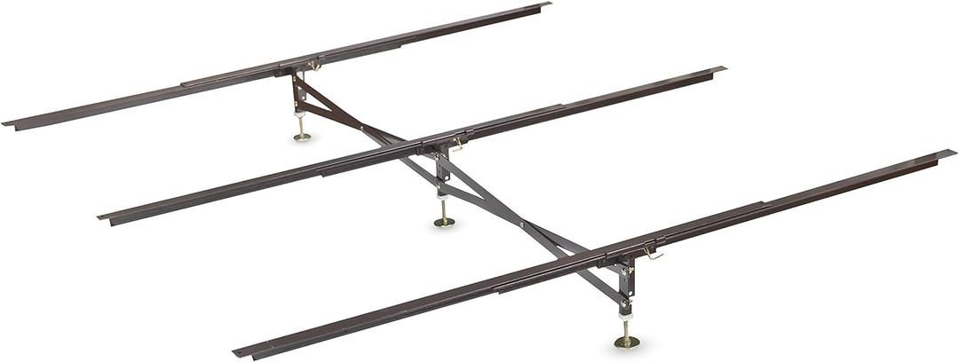 X-Support Bed Frame Support System, GS-3 XS Model - 3 Cross Rails and 3 Legs - Strong Center Support Base for Full, Queen and King Mattress, Box Springs, and Bed Foundations
