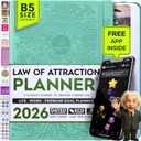 Deluxe 2026 Planner Weekly and Monthly | Law of Attraction Planner with Productivity App | 12-Month for Productivity, Gratitude & Goal Setting | Includes Foldable Vision Board, Gift Box & Stickers