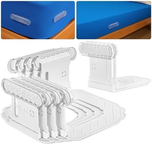 Omboos Bed Sheet Holders for Corners, New Upgrade Fitted Sheet Holder Keep Sheets Firm & Tight, Bed Sheet Straps, Lock Sheet Holders Set of 4, Mattress Lock Straps Fasteners Fit All Sheet Size