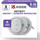 Kidde Hardwired Smoke & Carbon Monoxide Detector, 10-Year Battery Backup, Voice Alerts, Interconnectable LED Warning Light Indicators, 2 Pack