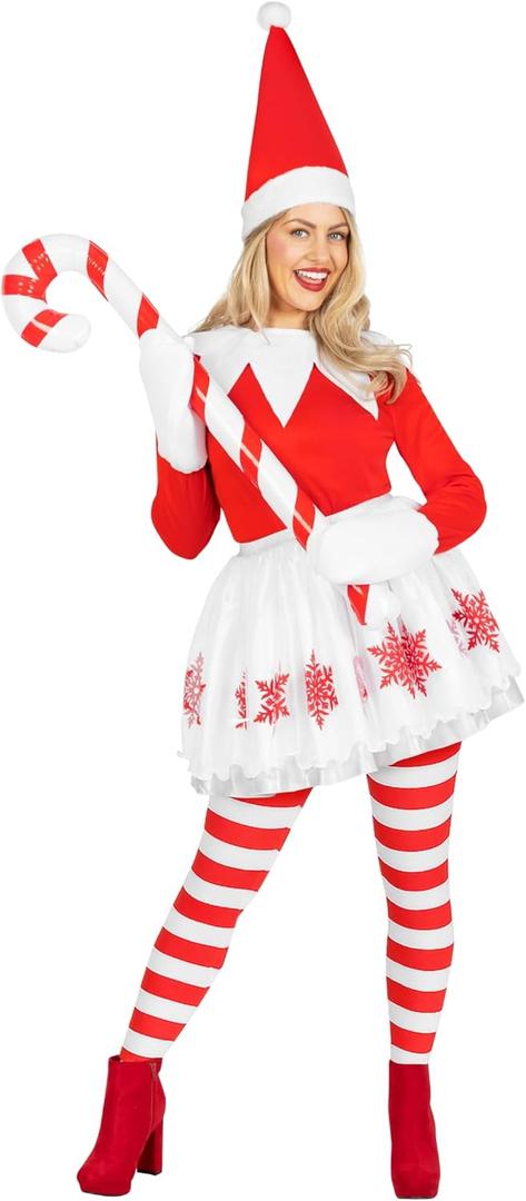 Morph Womens Elf Costume Adult Santa Helper Outfit Holiday Christmas Elf Costume for Women (Small)