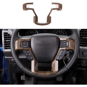 Voodonala Wood Grain Steering Wheel Decorative Trim Car Steering Wheel Cover for 2015 2016 2017 2018 2019 2020 Ford F150 F250 F350 Super Duty