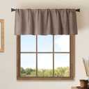 Jola's House 2 Pack Burlap Window Curtain Valances Farmhouse Style Window Treatment Decor Curtains Rod Pocket Valances for Kitchen/Living Room 16" x 56" (Coffee)