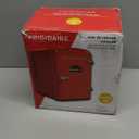 Frigidaire Red Mini Personal Fridge Cooler, 1 Gal Capacity fits Six Cans, Includes Plugs for Home Outlet & DC Charger - 9.9" D x 7.1" W x 10.6" H